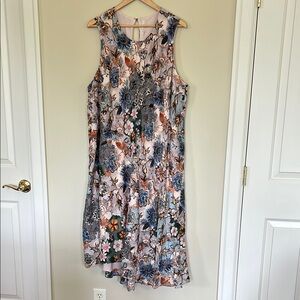 RACHEL Rachel Roy Floral Midi Dress - Blue and Orange
